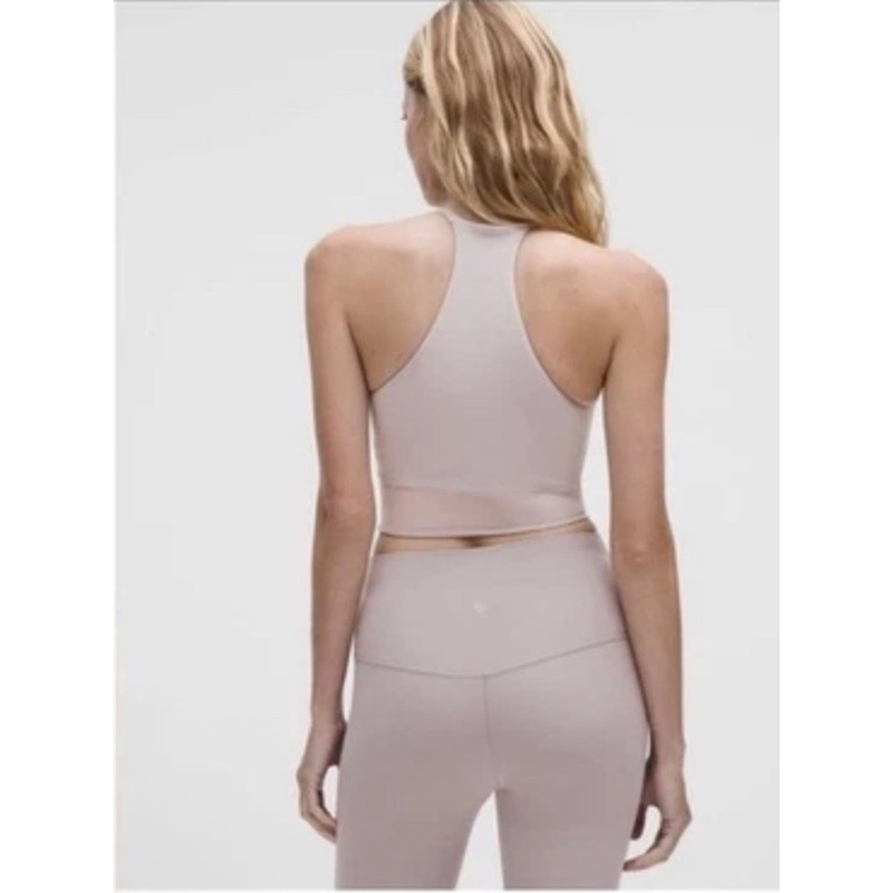 NWT SALE! Lululemon Nulu High-Neck Mesh-Hem Tank / Bra LW1FTTS Small Mauve 78$ - Picture 3 of 8